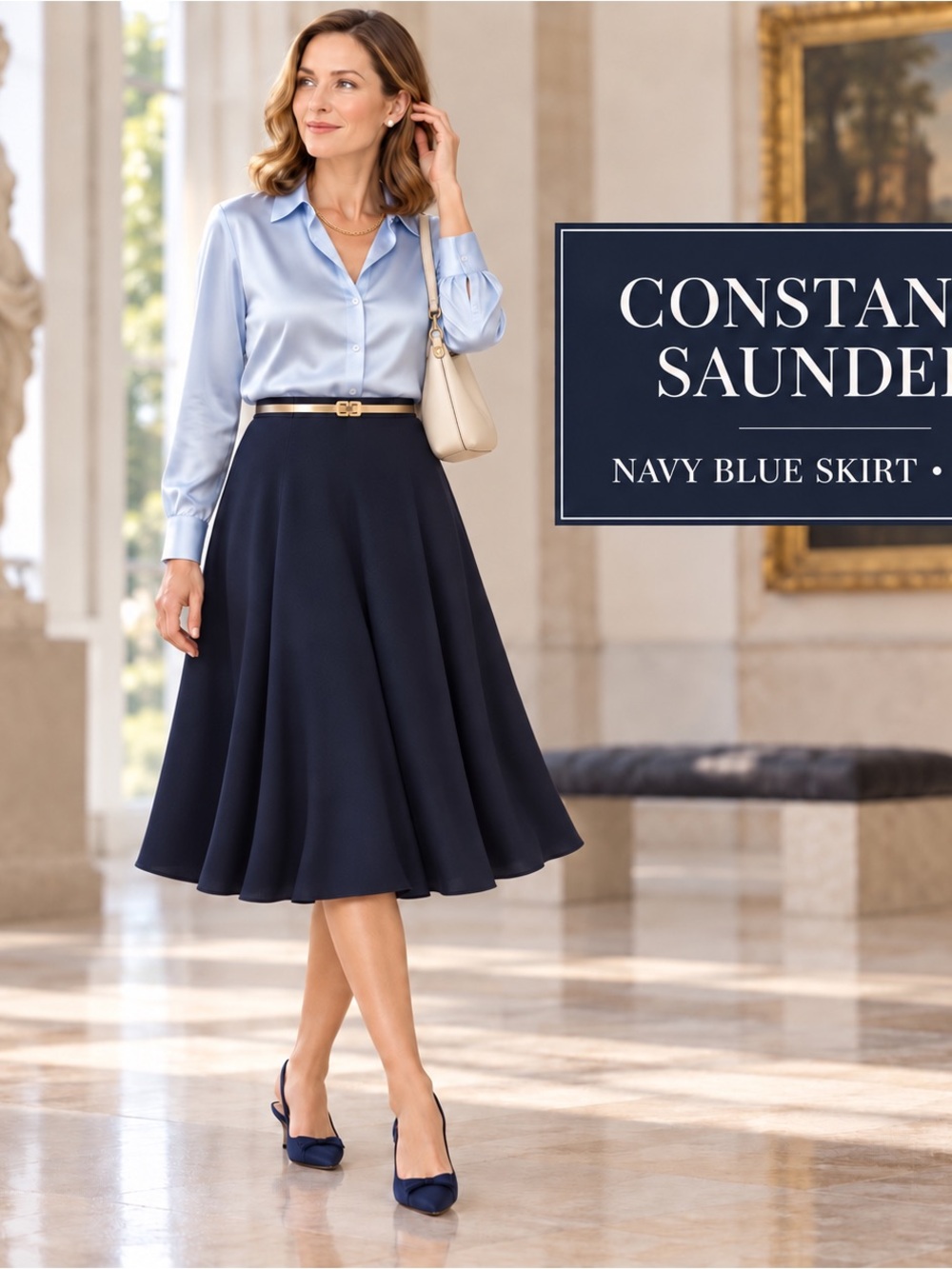 Navy Blue Circle Skirt